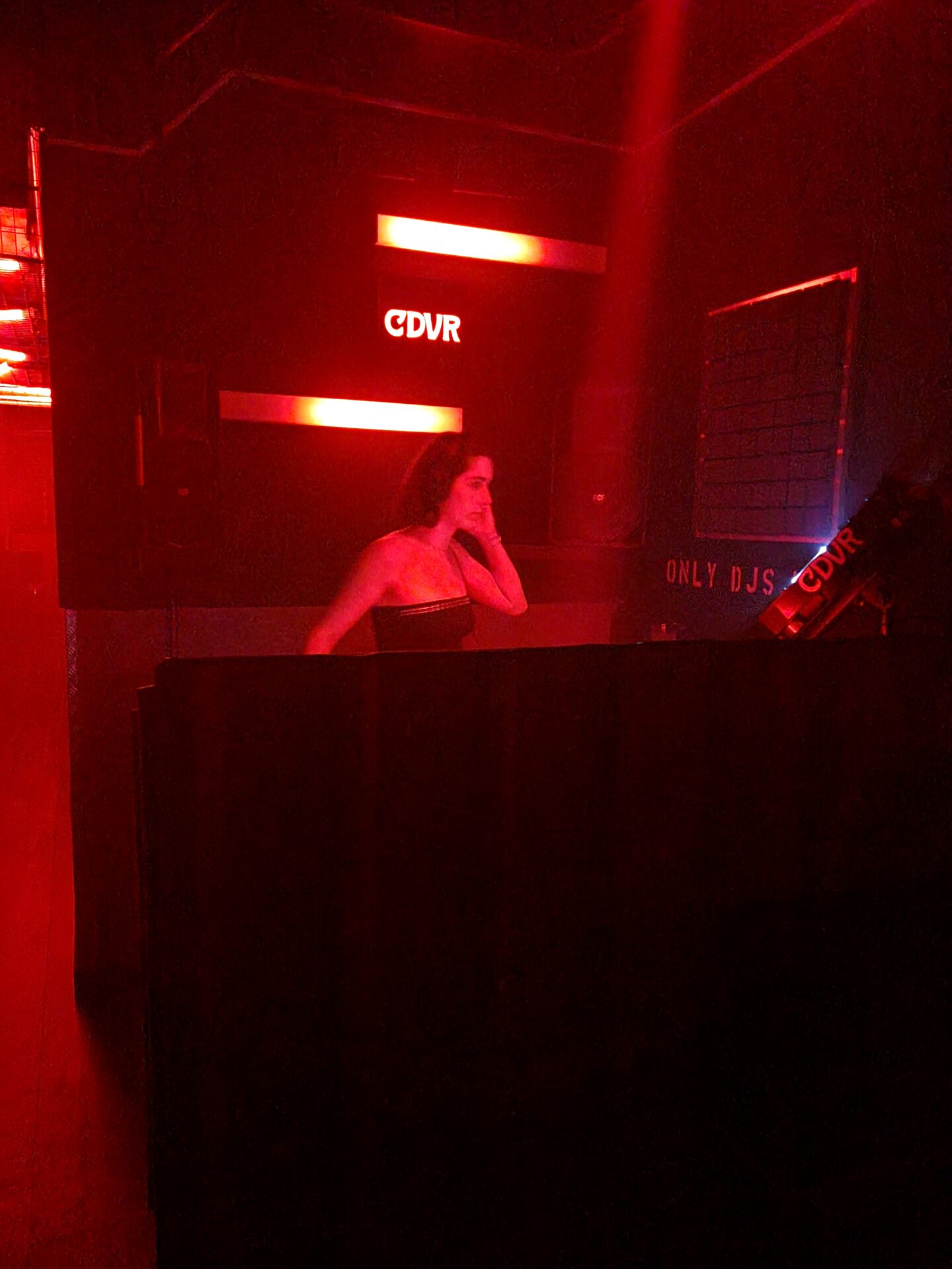 AMNERI mid-set, only DJs booth